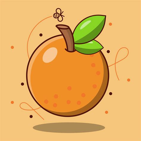Fruta Fresca De Naranja De Dibujos Animados Lindo 1427299 Vector En