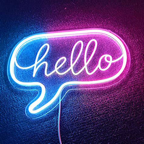 Hello Led Neon Light Sign Letters Neon Sign Panel Holiday Christmas