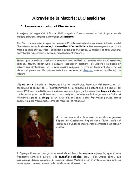 A Través de La Història - El Classicisme | PDF