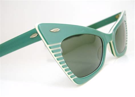 vintage pearlescent teal ray ban cat eye sunglasses frame 1950s 1960s ray ban sunglasses cat