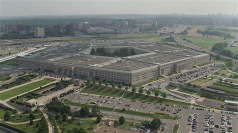 5k Stock Footage Aerial Video Orbiting Side Of The Pentagon In