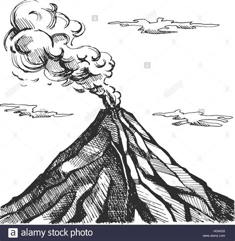 Neben der fähigkeit, erdbeben, erdrutsche und tsunamis zu verursachen, können lava. Disegno vettoriale del vulcano Immagine e Vettoriale - Alamy