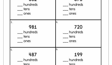 identify place value worksheets