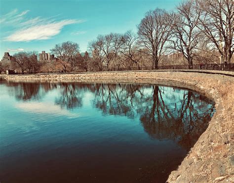 The Reservoir In Central Park Mixed Media By Marilu Windvand