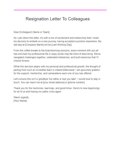 13 Resignation Letter To Colleagues Examples How To Write Tips
