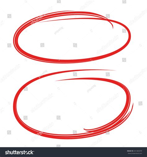 Red Hand Drawn Oval Circle Markers Vector De Stock Libre De Regalías