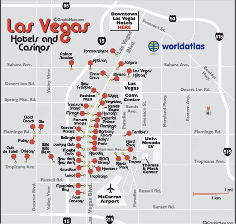 Map Of Hotels In Las Vegas Afp Cv