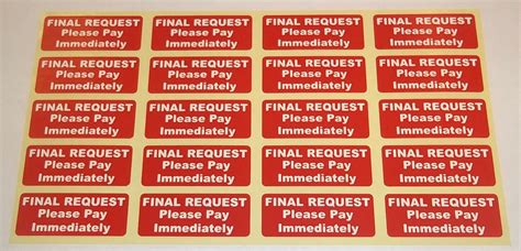 Accounts Stickers Overdue Final Request Payment Required PAID EBay