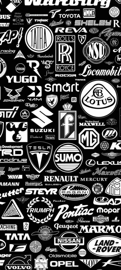 Many Different Logos And Emblems Are Shown In This Black And White