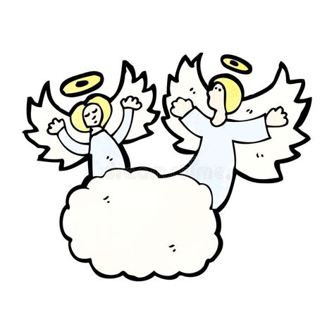 Cartoon Angels In Heaven Stock Vector Illustration Of Drawing 38060276