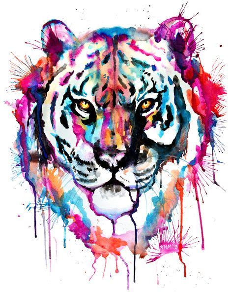Lz Tiger Art Watercolor Tiger Art