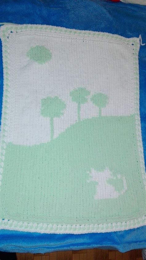 Intarsia Knitted Baby Blanket