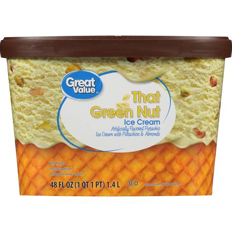 You want nutrition, eat carrots. Great Value That Green Nut Pistachio Ice Cream, 48 oz ...