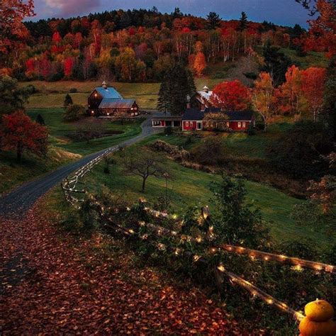Vermont Autumn Scenery Scenery Woodstock Vermont