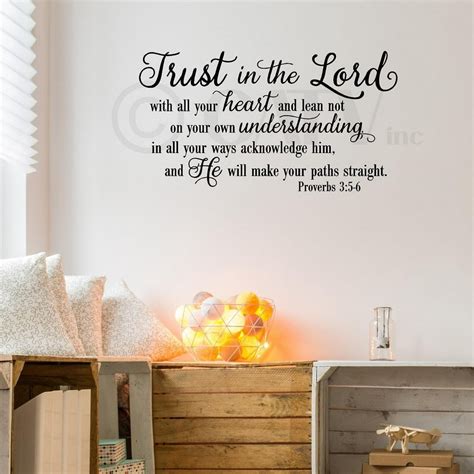 Trust In The Lord With All Your Heartproverbs 35 6 Scripture Vinyl