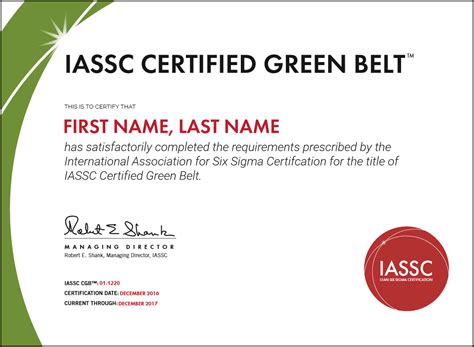 Iassc Lean Six Sigma Green Belt Exam Not Included Hudson