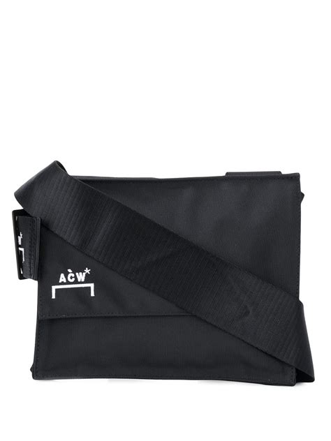 A Cold Wall Logo Print Nylon Utility Bag In Black Modesens