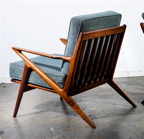 Lb kofod larsen for selig mid century lattice back teak sleigh leg lounge chair. Mid Century Danish Modern Lounge Chair Set Teak Poul Jensen Z Chairs Selig Authentic Armchairs ...