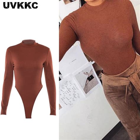 Buy Uvkkc Long Sleeve O Neck Sexy Bodysuits Women Silm