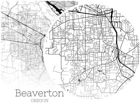 Beaverton Map Instant Download Beaverton Oregon City Map Etsy