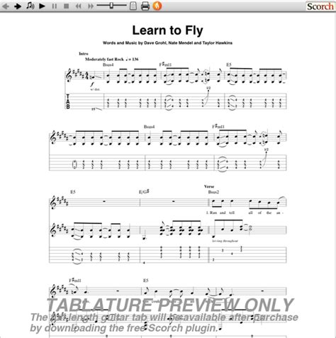 Foo Fighters Learn To Fly Guitar Tab
