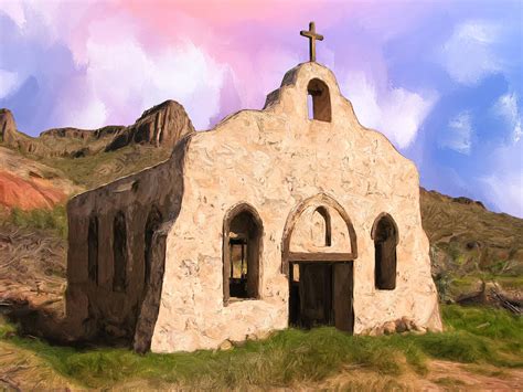 Old Adobe Church Painting By Dominic Piperata Fine Art America