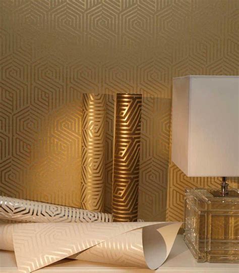 Gold Art Deco Wallpaper Wallcovering French Designer Etsy