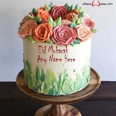 Buttercream Flower Eid Wish Name Cake Enamewishes