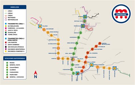 Mapa Del Metrorrey Líneas Estaciones Y Horarios México Desconocido