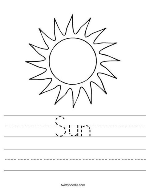 Sun Worksheet Twisty Noodle Homeschool Solar System Pinterest