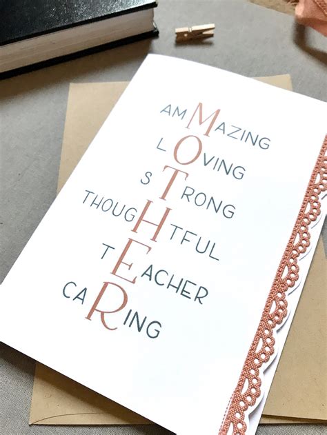 Mothers Day Acronym Card Etsy