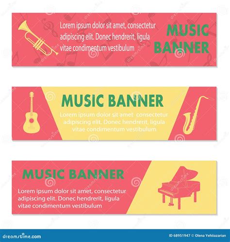 Advertising Musical Banners Stock Vector Illustration Of Artistic