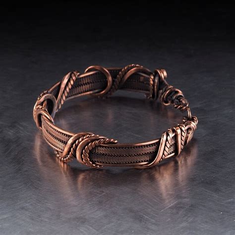Wire Wrapped Copper Bracelet For Women Braided Wire Bracelet Etsy