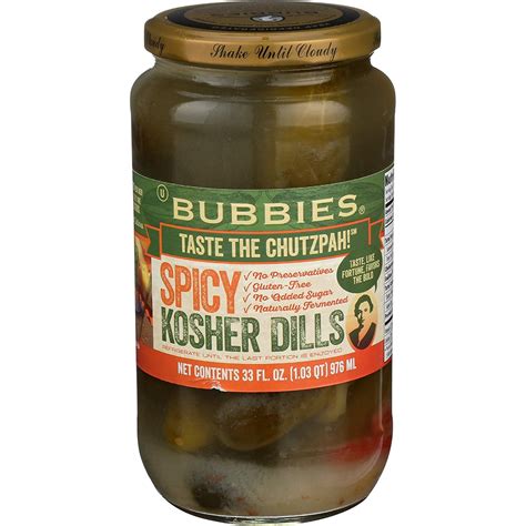 Bubbies Spicy Kosher Dill Pickle 33 Oz 2 Pack Koshco Superstore