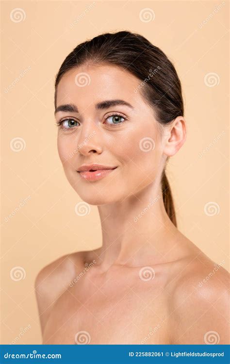 Charming Woman With Naked Shoulders Looking Stock Image Image Of