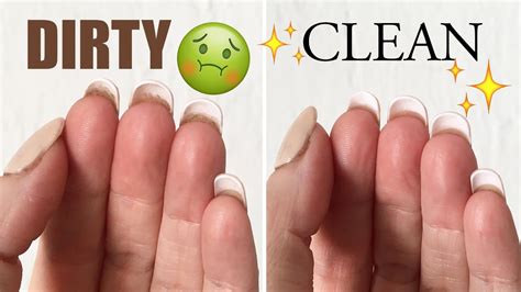 How To Clean Back Of Nails Natural And Acrylic Youtube