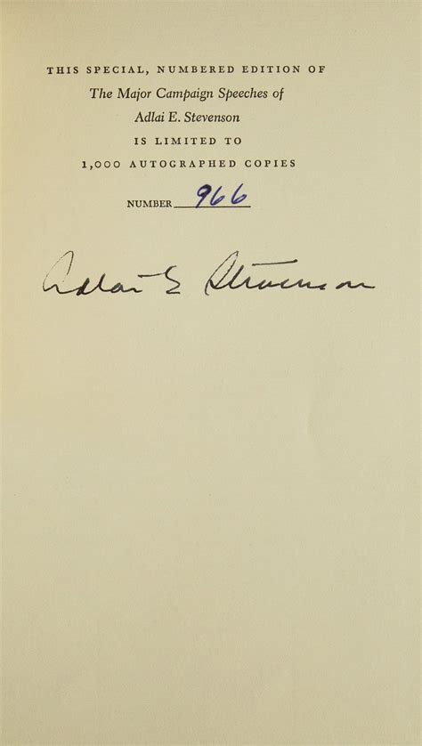 Major Campaign Speeches Of Adlai Stevenson 1952 Adlai Stevenson
