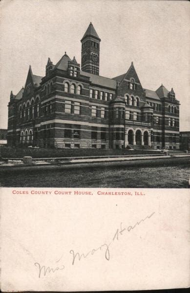 Coles County Court House Charleston Il Postcard