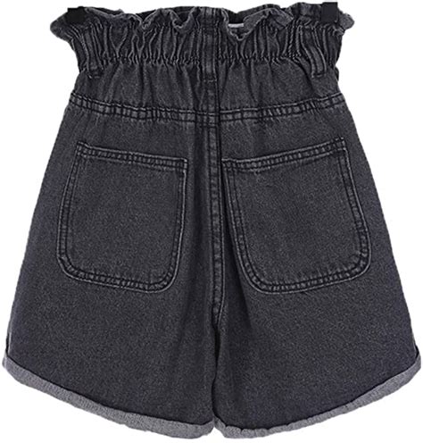 Dflyhlh High Waist Plus Size Jean Shorts For Women Sexy Ruffles Casual