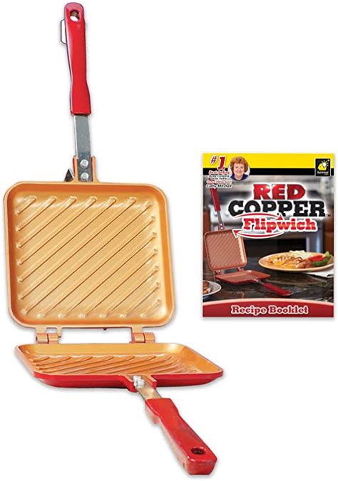 Amazon Com Red Copper Double Coated Flipwich Non Stick Grilled
