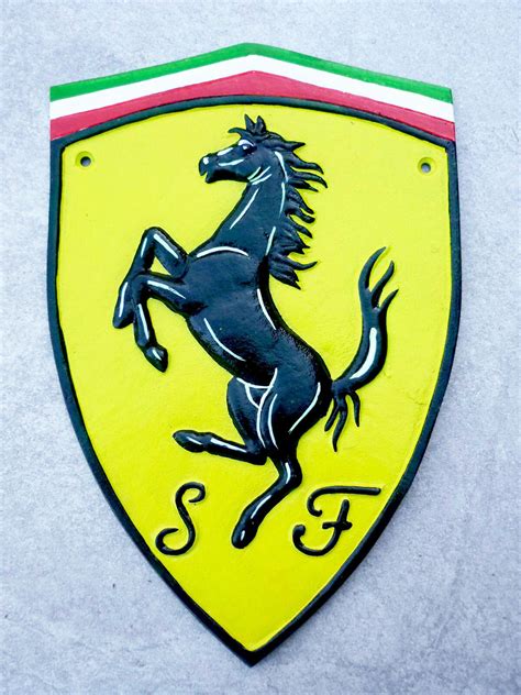 Ferrari Badge Sign Cast Iron Logo Wall Plaque Italian Super Car Large