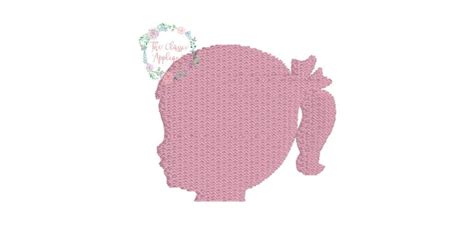 Little Girl With Ponytail And Bow Silhouette Profile Cameo Etsy