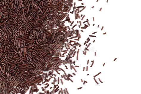 Chocolate Sprinkles Isolated On White Background Top View Stock Image