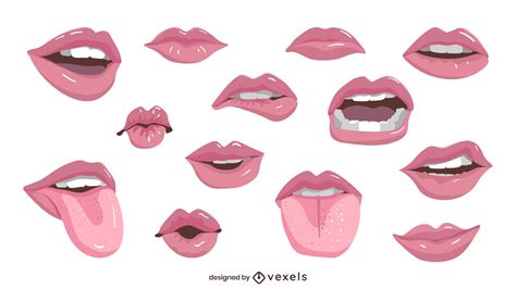Realistic Lips Illustration Set Vector Download