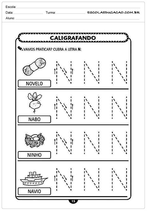 Atividade Com A Letra N Educação Infantil