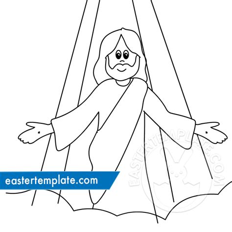 Risen Christ Coloring Page Easter Template