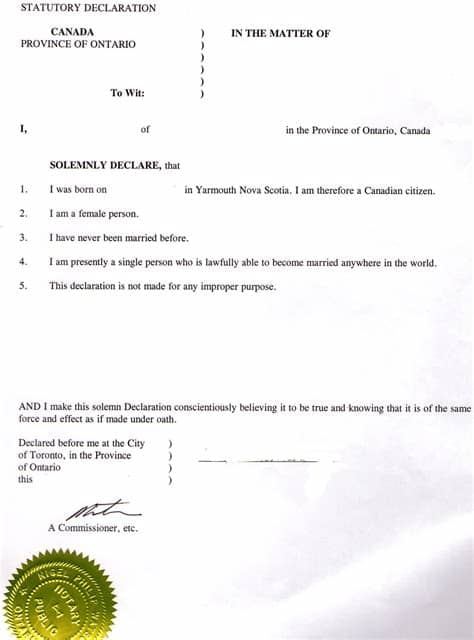 10 notary form texas templates are collected for any of your needs. CANADIAN MARRIAGE NOTARY STATEMENT - Santorini Wedding Planner