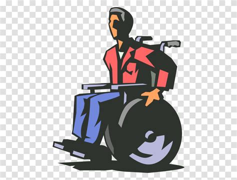 Vector Illustration Of Disabled Man In Handicapped Disabled Wheelchair