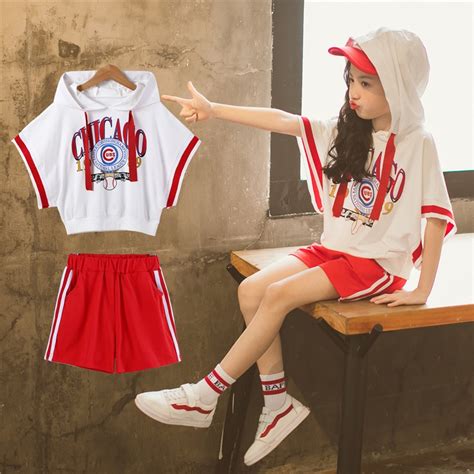 Summer Girls Sport Suits Two Piece Little Girls Clothing Set Hoodies