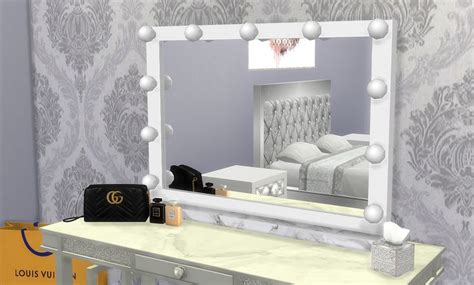 🤍 Hollywood Vanity Mirror 🤍 Platinumluxesims On Patreon Sims 4 Beds